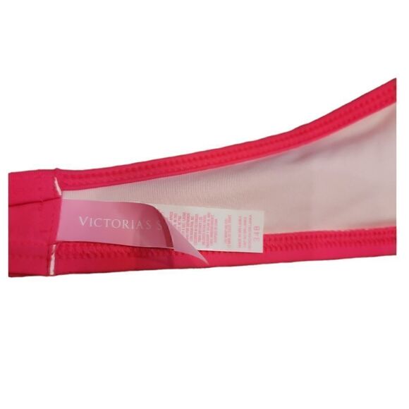 NWOT Victoria's Secret Hot Pink Wrap Around Halter Bikini Top and Bottoms 34B M - Picture 6 of 11